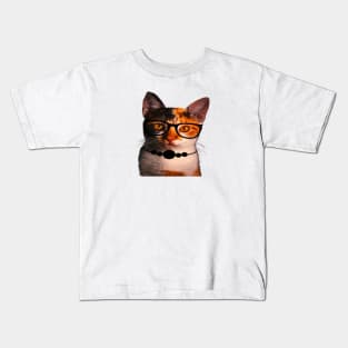 Gato con gafas Kids T-Shirt